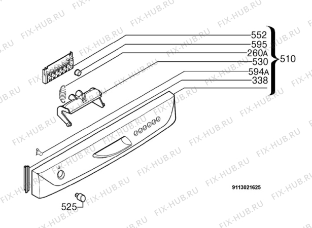 Взрыв-схема посудомоечной машины Zanussi DE6545 - Схема узла Command panel 037